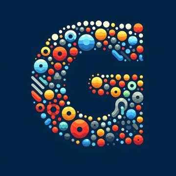 AI Generate of Logo Letter G created using random color dots