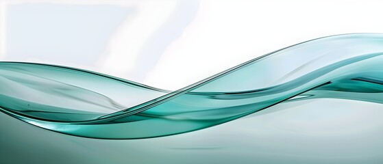 Poster - Wavy curved glass shapes luxury background