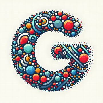AI Generate of Logo Letter G created using random color dots