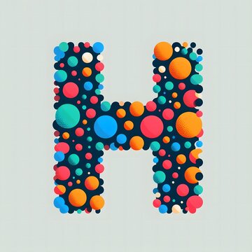 AI Generate of Logo Letter H created using random color dots