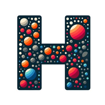 AI Generate of Logo Letter H created using random color dots