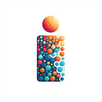 AI Generate of Logo Letter I created using random color dots