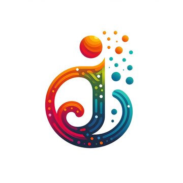 AI Generate of Logo Letter I created using random color dots