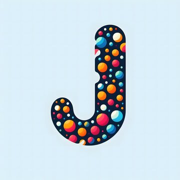 AI Generate of Logo Letter J created using random color dots