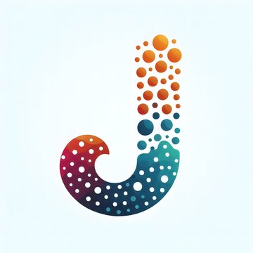 AI Generate of Logo Letter J created using random color dots
