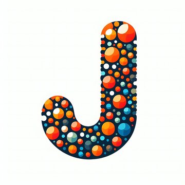 AI Generate of Logo Letter J created using random color dots