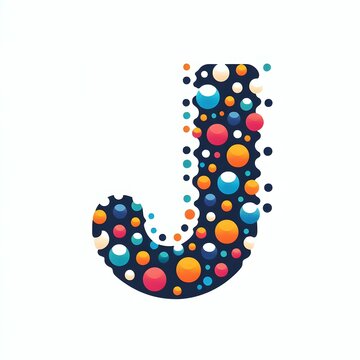 AI Generate of Logo Letter J created using random color dots