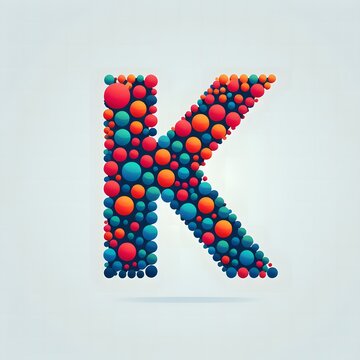 AI Generate of Logo Letter K created using random color dots