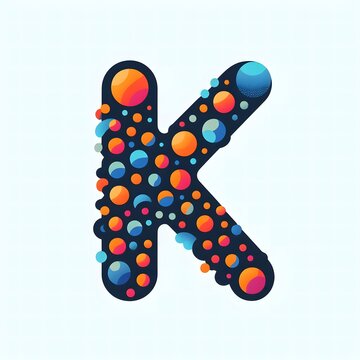 AI Generate of Logo Letter K created using random color dots