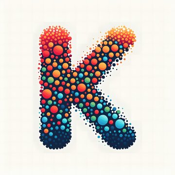 AI Generate of Logo Letter K created using random color dots