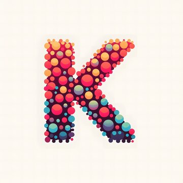 AI Generate of Logo Letter K created using random color dots