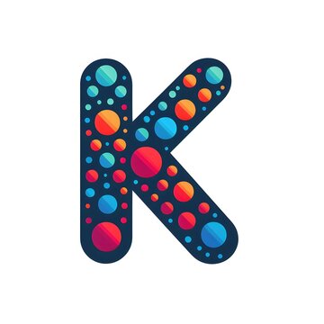 AI Generate of Logo Letter K created using random color dots
