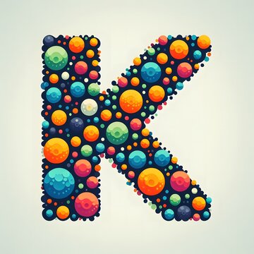 AI Generate of Logo Letter K created using random color dots