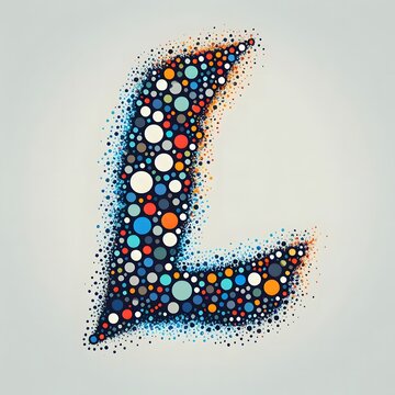 AI Generate of Logo Letter L created using random color dots