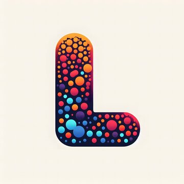 AI Generate of Logo Letter L created using random color dots