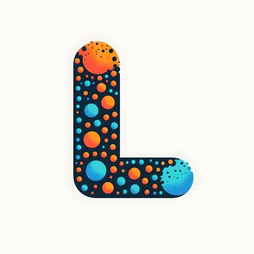 AI Generate of Logo Letter L created using random color dots