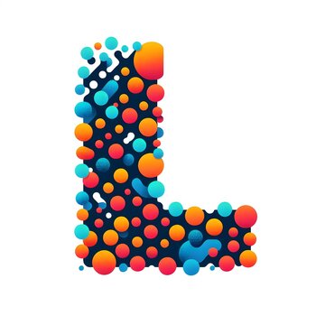AI Generate of Logo Letter L created using random color dots
