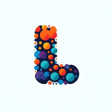 AI Generate of Logo Letter L created using random color dots
