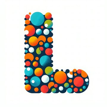 AI Generate of Logo Letter L created using random color dots