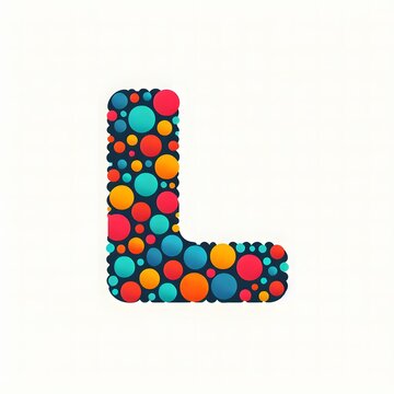 AI Generate of Logo Letter L created using random color dots