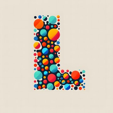 AI Generate of Logo Letter L created using random color dots