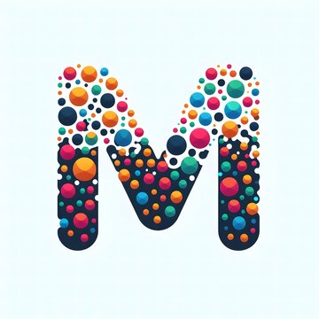 AI Generate of Logo Letter M created using random color dots