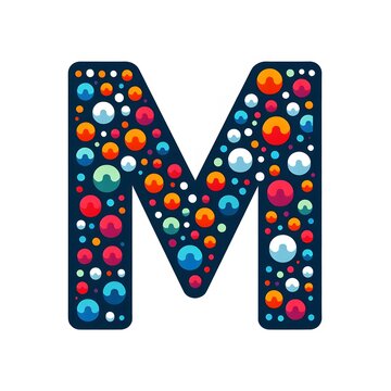 AI Generate of Logo Letter M created using random color dots