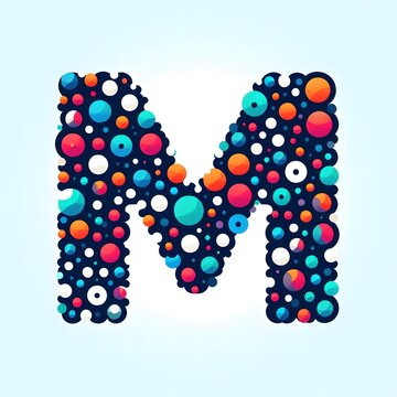 AI Generate of Logo Letter M created using random color dots