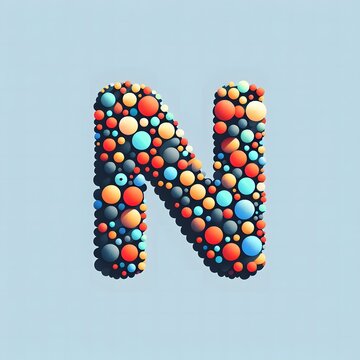AI Generate of Logo Letter N created using random color dots
