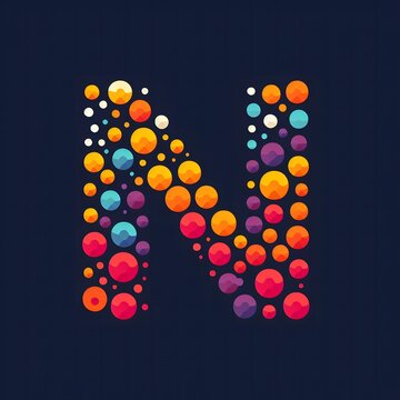 AI Generate of Logo Letter N created using random color dots