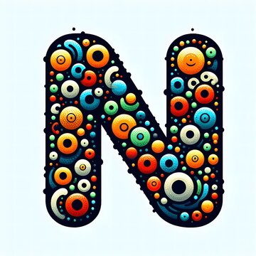 AI Generate of Logo Letter N created using random color dots