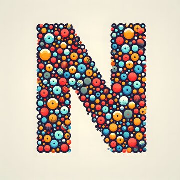 AI Generate of Logo Letter N created using random color dots