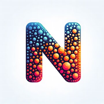 AI Generate of Logo Letter N created using random color dots