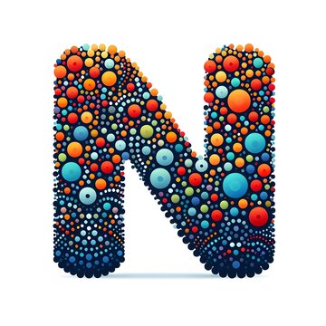 AI Generate of Logo Letter N created using random color dots