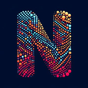 AI Generate of Logo Letter N created using random color dots