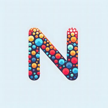 AI Generate of Logo Letter N created using random color dots