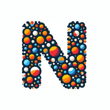 AI Generate of Logo Letter N created using random color dots