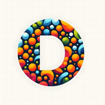 AI Generate of Logo Letter O created using random color dots