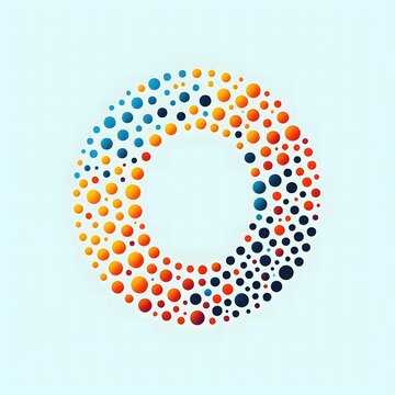 AI Generate of Logo Letter O created using random color dots