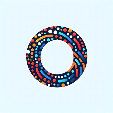 AI Generate of Logo Letter O created using random color dots