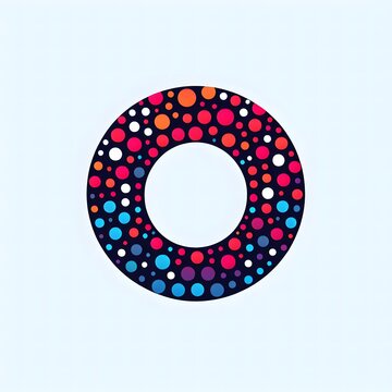 AI Generate of Logo Letter O created using random color dots