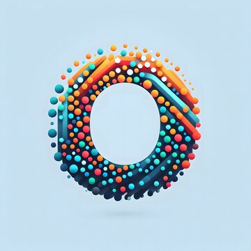AI Generate of Logo Letter O created using random color dots