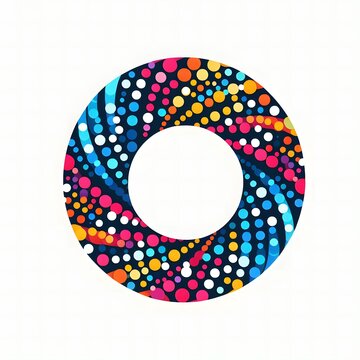AI Generate of Logo Letter O created using random color dots
