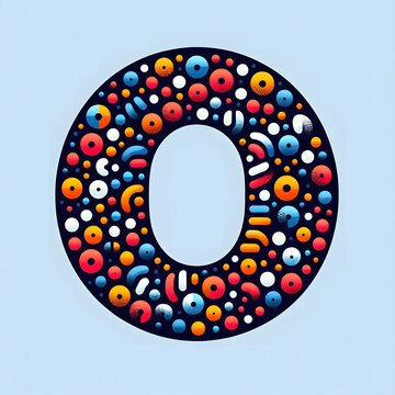 AI Generate of Logo Letter O created using random color dots