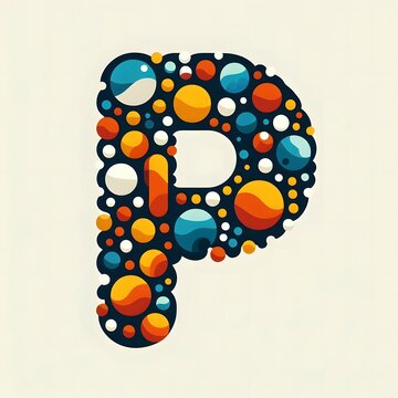 AI Generate of Logo Letter P created using random color dots
