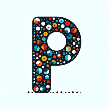 AI Generate of Logo Letter P created using random color dots