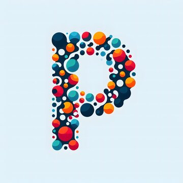 AI Generate of Logo Letter P created using random color dots