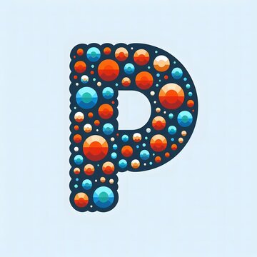 AI Generate of Logo Letter P created using random color dots