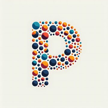 AI Generate of Logo Letter P created using random color dots