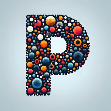 AI Generate of Logo Letter P created using random color dots